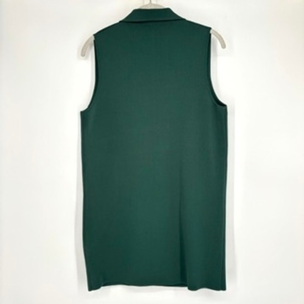 Aleeza Paris Long Knit Blazer Vest Emerald Green Double Breasted Longline XS - Picture 5 of 14